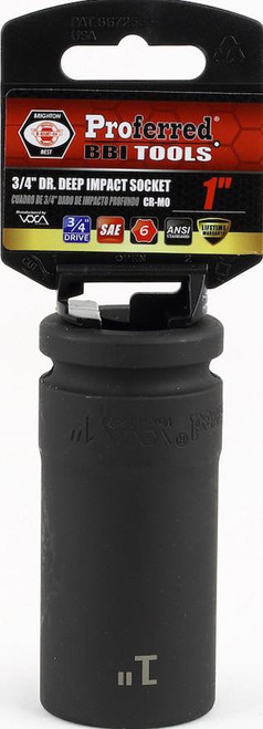 1 1/4" Deep Impact 6 Point Impact 3/4" Drive SAE Socket, Qty 1