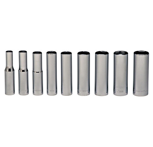 10 pc 6 Point Standard (Arm) 1/4" Drive Metric USA 1/4" Drive Standard Metric Socket Set, Qty 1