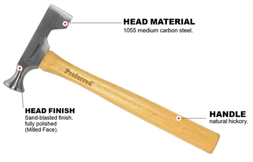 Drywall, Milled Face, Hickory (12oz) Proferred Hammers, Qty 1