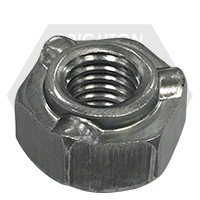 M6 x 1.0-6H (11503942) Hex Weld Nut, Short Pilot, 3 Projections, Plain Steel, Qty 3500