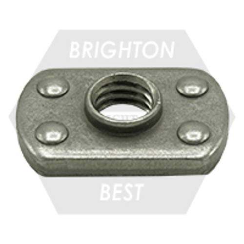 #10-24 Spot Weld Nut, 4 Projections, Qty 5000