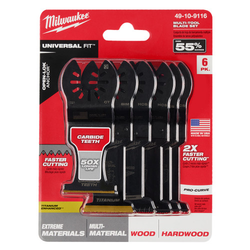 Milwaukee 49-10-9116 OPEN-LOK 6PC Oscillating Blade Assortment