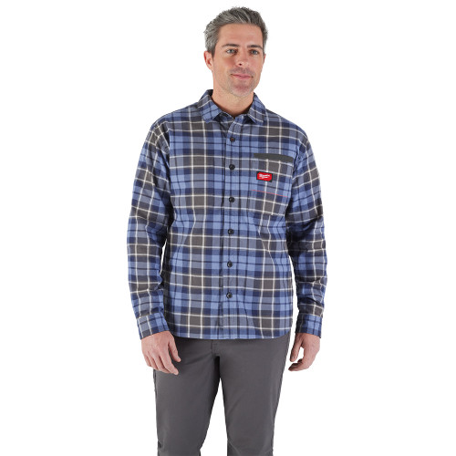 Milwaukee M551U-3X GRIDIRON Flannel Shirt - Blue 3X