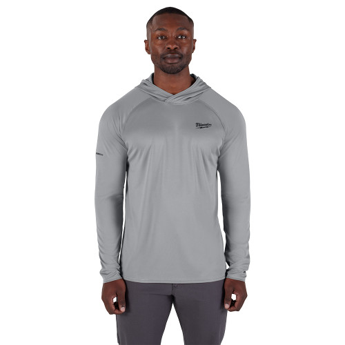 Milwaukee M550G-2X WORKSKIN Hooded Sun Shirt - GRAY 2X