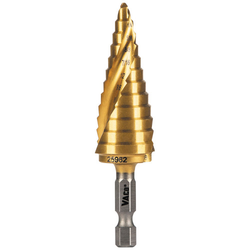 Klein Tools 25962 12-Step Drill Bit, Double-Fluted, 3/16-Inch to 7/8-Inch