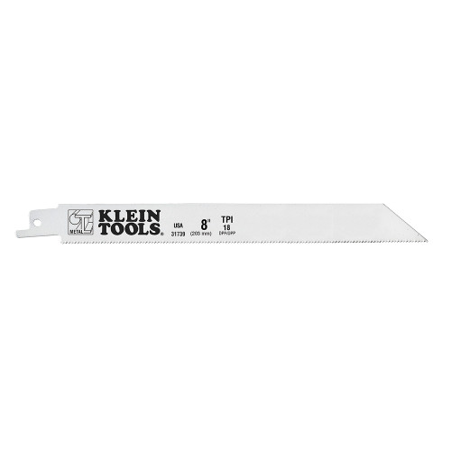 Klein Tools 31739 Reciprocating Saw Blades, 18 TPI, 8-Inch, 5-Pack