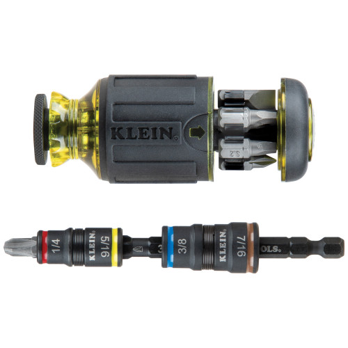Klein Tools 32308HD 12-in-1 Impact Rated Stubby Driver Set with Flip Sockets