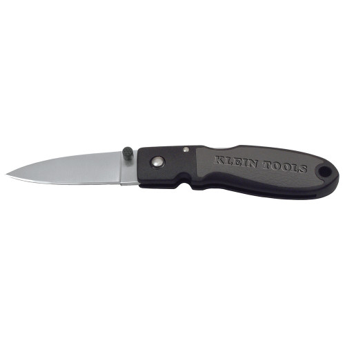 Klein Tools 44002 Lightweight Lockback Knife, 2-3/8-Inch Drop Point Blade, Black Handle