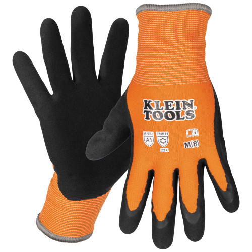 Klein Tools 60835 Winter Knit Dipped Gloves, Cut Level A1, Touchscreen, Medium