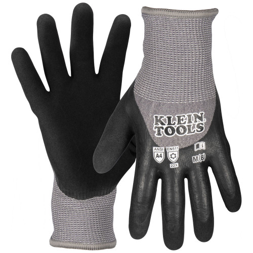Klein Tools 60838 Winter Knit Dipped Gloves, Cut Level A4, Touchscreen, Medium