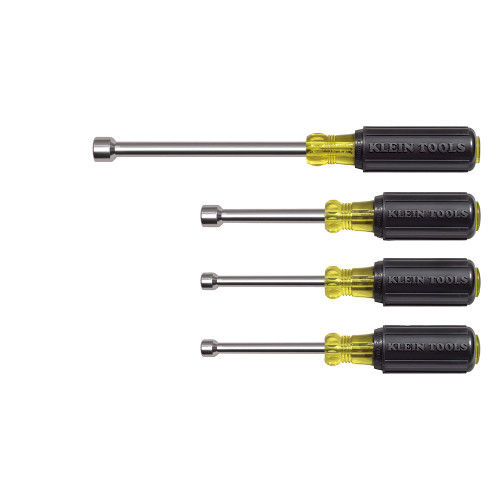 Klein Tools 633 Nut Driver Set 3-Inch Shafts, Cushion-Grip, 4-Piece