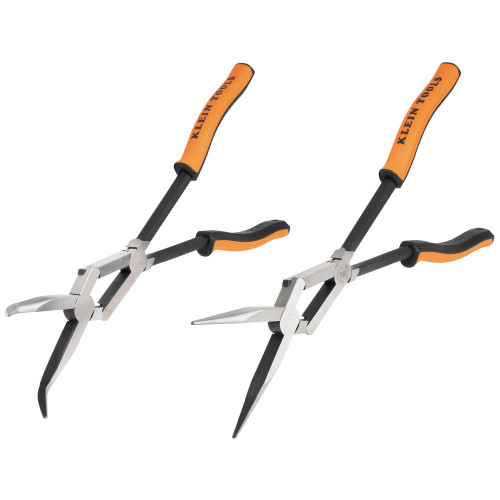 Klein Tools 71402 Long Reach Needle Nose and Bent Nose Pliers Set, 13-Inch, 2-Piece