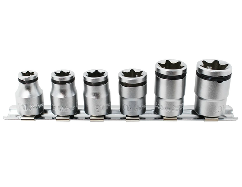 Ko-ken KB-RS3425/6-2B 3/8 Sq. Dr. 6 Piece NUT GRIP TORX Socket set E10-E20