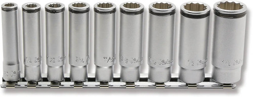 Ko-ken RS2355A/9 Ko-ken 1/4" Sq. Drive 12-Point SAE Deep NUT GRIP 9 Piece Socket Set