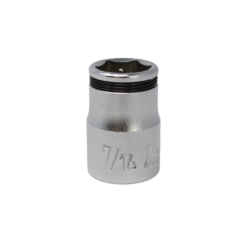 Ko-ken 3450A-7/16 3/8 Sq. Dr. SAE Nut Grip Chrome Socket in 7/16