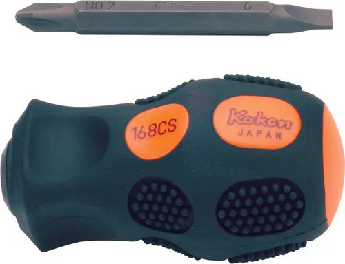 Ko-ken 168CS-2X6 Interchangeable Screwdriver PH2 x 6mm Stubby Length 86mm