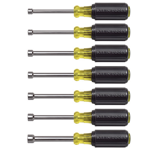 Klein Tools 65160 Nut Driver Set, Metric Nut Drivers, 3-Inch Shafts, 7-Piece