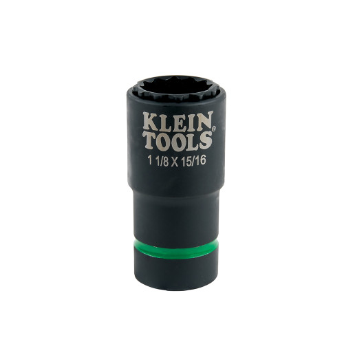 Klein Tools 66016 2-in-1 Impact Socket, 12-Point, 1-1/8 and 15/16-Inch