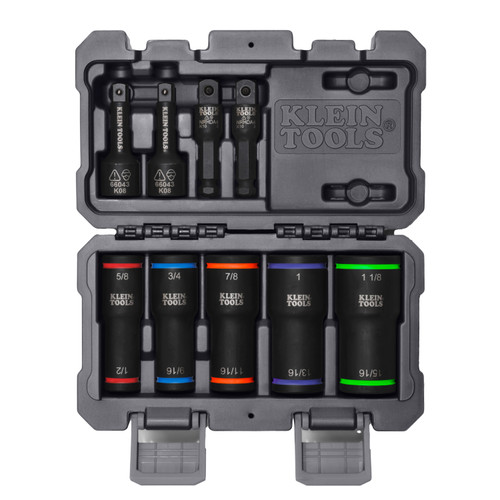 Klein Tools 66055 2-in-1 Impact Flip Socket Set, 5-Piece