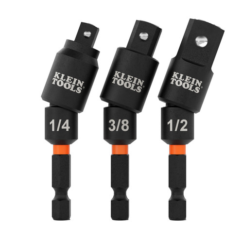 Klein Tools 65813SW Swivel Impact Driver Socket Adapter Set, 3-Piece