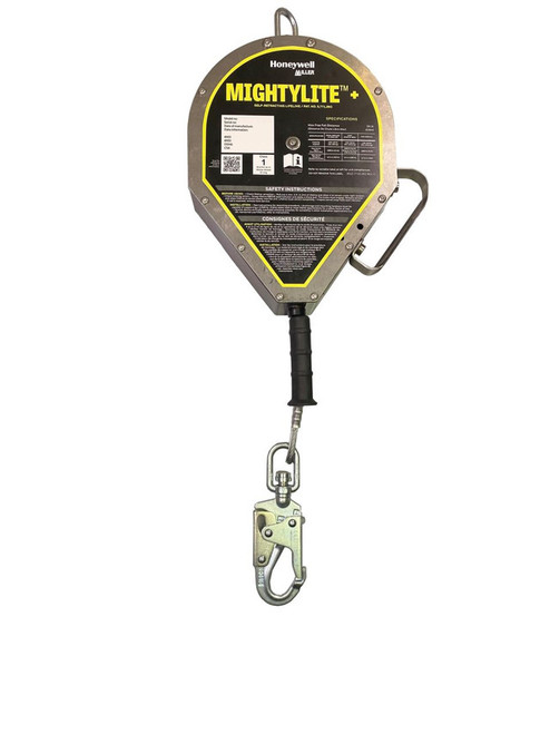 Miller by PIP MightLite MML-OGC1-02/20FT Self-Retracting Lifeline, Galvanized Steel, 20 ft L, Carabiner, 420 lb, Swivel Snap, 1 Leg