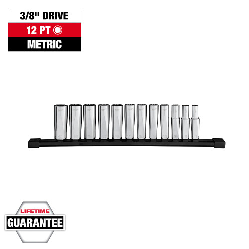 Milwaukee 48-22-9521 12pt Deep Well Socket Set Metric