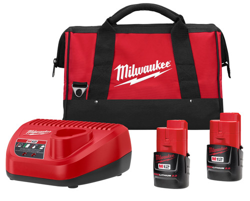 Milwaukee 48-59-2422P M12 2.0Ah Starter Kit (2 Battery)
