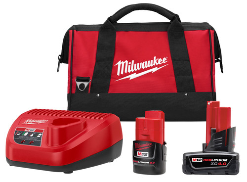 Milwaukee 48-59-2424P M12 2.0Ah & XC 4.0Ah Starter Kit