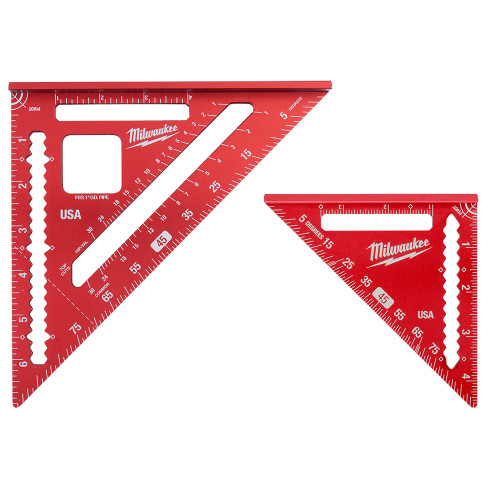 Milwaukee MLSQ070P 2pc. 7" Rafter Sq & 4-1/2" Trim Sq