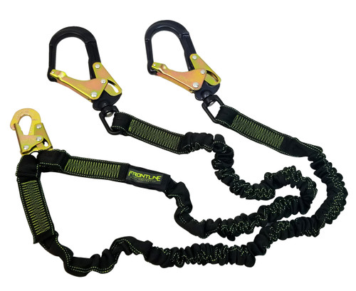 Frontline LIS62RA Frontline LIS62RA Elite Lite Elastic Twin Leg 6' Aluminum Rebar Hook Lanyard