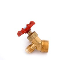ANDERSON METALS 09540-0808 Tank Valve, 1/2 x 1/2-in Nominal, MPT x Flared, 100 psi Pressure, Brass Body