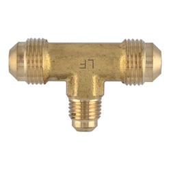 ANDERSON METALS 704059-101006 SAE 45-deg Flare Reducing Branch Union Tee, 5/8-in Male Flared x 5/8-in Male Flared x 3/8-in Male Flared, Lead-Free Brass