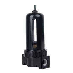 Midland Metal AF3 Air Line Filter, 3/8 in FNPT Inlet, 3/8 in FNPT Outlet, Steel, Copper, Polymer