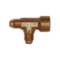 ANDERSON METALS 04091-060808 Run Tee, 3/8-in Male Flared x 1/2-in Female NPT x 1/2-in Male Flared, Brass