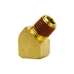 ANDERSON METALS 06124-02-001 45-deg Street Elbow with Sealant, 1/8-in Female NPTF x 1/8-in Male NPTF, Brass