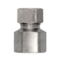 ANDERSON METALS 700097-0806CP Female Adapter, 1/2-in Female Compression x 3/8-in Compression, Brass, Chrome-Plated