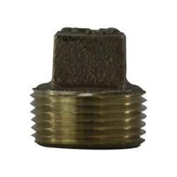 ANDERSON METALS 738109-12 Cored Square Head Plug, 3/4-in MPT, Bronze