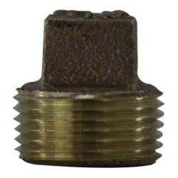 ANDERSON METALS 738109-08 Cored Square Head Plug, 1/2-in MPT, Bronze