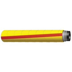 BUCHANAN RUBBER SFY-050-50 Heavy-Duty Steelflex Air Hose, 50 ft L, 1000 psi, Rubber Tube, Yellow