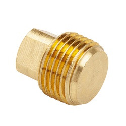 MID-AMERICA FITTINGS 109SD-2 Solid Barstock Square Head Plug, 1/8-in Male NPTF, Brass