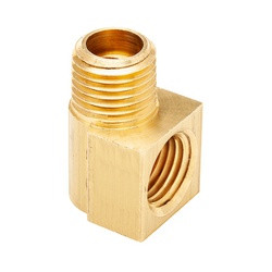 MID-AMERICA FITTINGS 23401X6 Extra-Heavy SAE Short Pattern 90-deg Street Elbow, 3/8 in Female NPTF x 3/8 in Male NPTF, Brass