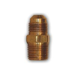 MID-AMERICA FITTINGS 248X4X6 Half Union Adapter, 1/4 in SAE 45 deg Male Flared x 3/8 in MPT, Brass