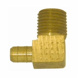 Midland Metal 11857 90-deg Double Mini Barb Elbow, 1/4-in Double Mini Barb x 1/4-in Male NPTF, Brass