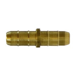 Midland Metal 11862 Double Mini Barb Splicer, 1/4-in Double Mini Barb x 1/4-in Double Mini Barb, Brass