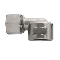 Midland Metal 18262N 90-deg Elbow, 1/2-in Compression x 3/8-in Female NPTF, Nickel-Plated Brass