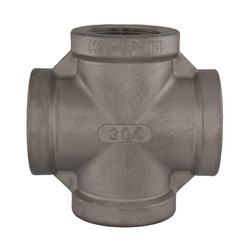 Midland Metal 62397MS SP-114 Cross, 1-1/2-in Female NPT x 1-1/2-in Female NPT x 1-1/2-in Female NPT x 1-1/2-in Female NPT, 304 Stainless Steel