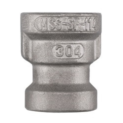 Midland Metal 62454MS SP-114 Reducing Coupling, 2-in Female NPT x 1-1/2-in Female NPT, 304 Stainless Steel
