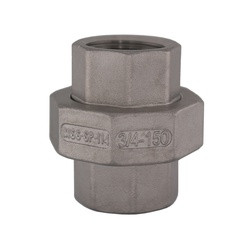 Midland Metal 62602MS SP-114 Union, 3/8-in Female NPT x 3/8-in Female NPT, 304 Stainless Steel