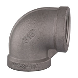 Midland Metal 63109MS SP-114 90-deg Elbow, 2-1/2-in Female NPT x 2-1/2-in Female NPT, 316 Stainless Steel
