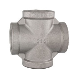 Midland Metal 63392MS SP-114 Union Cross, 3/8-in Female NPT x 3/8-in Female NPT x 3/8-in Female NPT x 3/8-in Female NPT, Stainless Steel